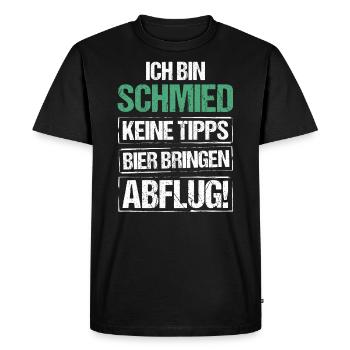 I'm a blacksmith - bring beer and take off - Men's Premium Organic T-Shirt - black - Front - Nico (187cm)