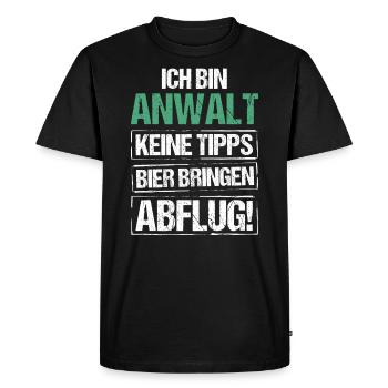 Je suis avocat - apporte de la bière et pars - T-shirt Premium bio Homme - noir - Devant - Nico (187cm)