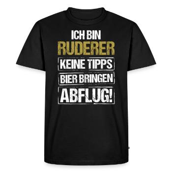 Je suis rameur - apporte de la bière et décolle - T-shirt Premium bio Homme - noir - Devant - Nico (187cm)