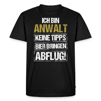 Je suis avocat - apporte de la bière et pars - T-shirt Premium bio Homme - noir - Devant - Nico (187cm)