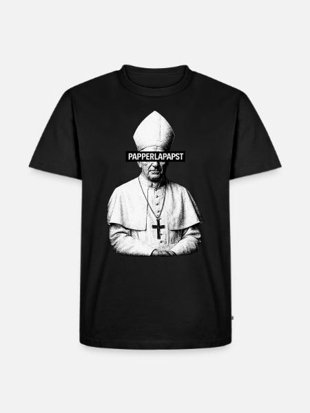Papperlapapst - Männer Premium Bio T-Shirt - Schwarz