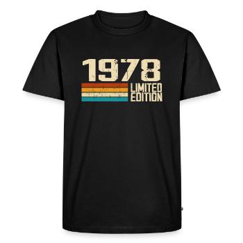 Born in 1978 - Vintage 1978 Retro Anniversary - Men's Premium Organic T-Shirt - black - Front - Nico (187cm)