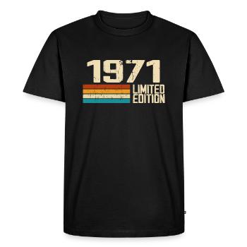 Né en 1971 - Vintage 1971 Anniversaire Rétro - T-shirt Premium bio Homme - noir - Devant - Nico (187cm)