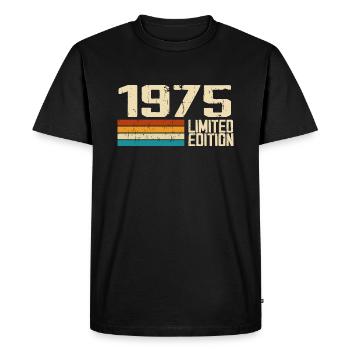 Né en 1975 - Vintage 1975 Anniversaire Rétro - T-shirt Premium bio Homme - noir - Devant - Nico (187cm)
