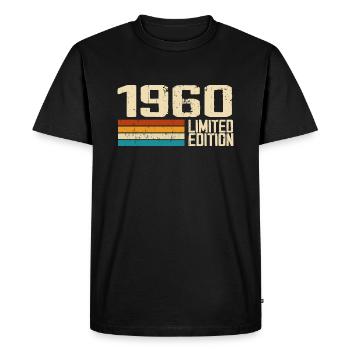 Né en 1960 - Vintage 1960 Anniversaire Rétro - T-shirt Premium bio Homme - noir - Devant - Nico (187cm)