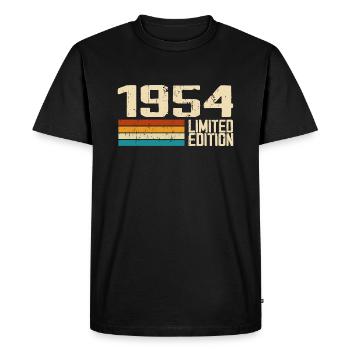 Né en 1954 - Vintage 1954 Anniversaire Rétro - T-shirt Premium bio Homme - noir - Devant - Nico (187cm)