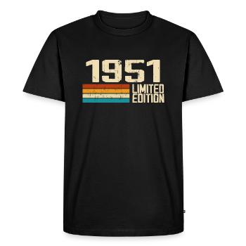 Né en 1951 - Vintage 1951 Anniversaire Rétro - T-shirt Premium bio Homme - noir - Devant - Nico (187cm)