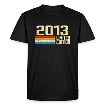 Né en 2013 - Vintage 2013 Anniversaire Rétro - T-shirt Premium bio Homme - noir - Devant - Nico (187cm)