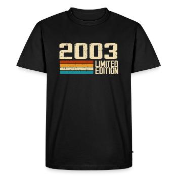 Né en 2003 - Vintage 2003 Anniversaire Rétro - T-shirt Premium bio Homme - noir - Devant - Nico (187cm)