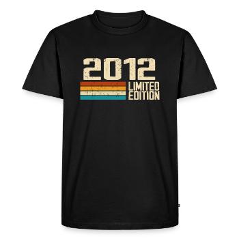 Né en 2012 - Vintage 2012 Anniversaire Rétro - T-shirt Premium bio Homme - noir - Devant - Nico (187cm)