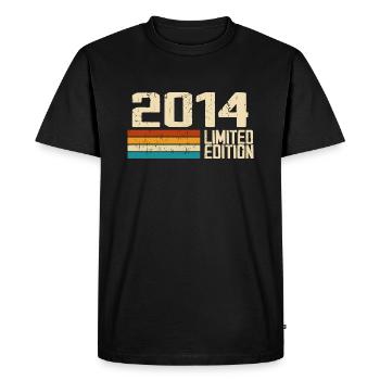 Born in 2014 - Vintage 2014 Retro Birthday - Men's Premium Organic T-Shirt - black - Front - Nico (187cm)