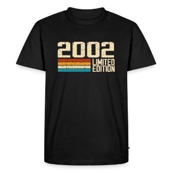 Né en 2002 - Vintage 2002 Anniversaire Rétro - T-shirt Premium bio Homme - noir - Devant - Nico (187cm)