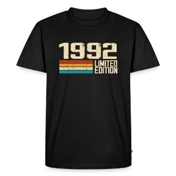 Born in 1992 - Vintage 1992 Retro Birthday - Men's Premium Organic T-Shirt - black - Front - Nico (187cm)