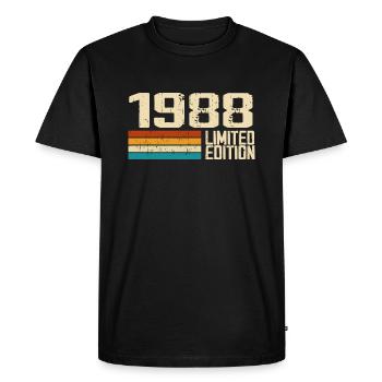 Né en 1988 - Vintage 1988 Anniversaire Rétro - T-shirt Premium bio Homme - noir - Devant - Nico (187cm)
