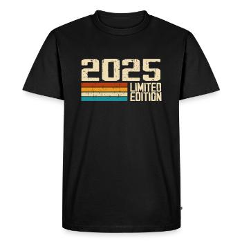 Né en 2025 - Vintage 2025 Anniversaire Rétro - T-shirt Premium bio Homme - noir - Devant - Nico (187cm)