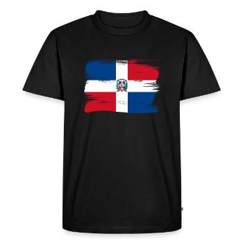 République dominicaine drapeau Dom Rep drapeau Voyage - T-shirt Premium bio Homme - noir - Devant - Nico (187cm)