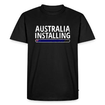 Drapeau australien sous drapeau australien - T-shirt Premium bio Homme - noir - Devant - Nico (187cm)