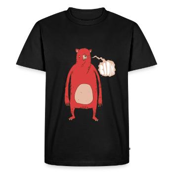 Boom Bear "Rouge" - T-shirt Premium bio Homme - noir - Devant - Nico (187cm)
