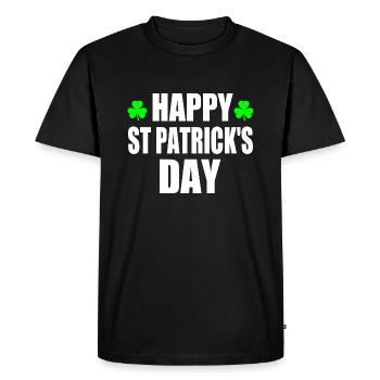 happy st patrick's day - T-shirt Premium bio Homme - noir - Devant - Nico (187cm)
