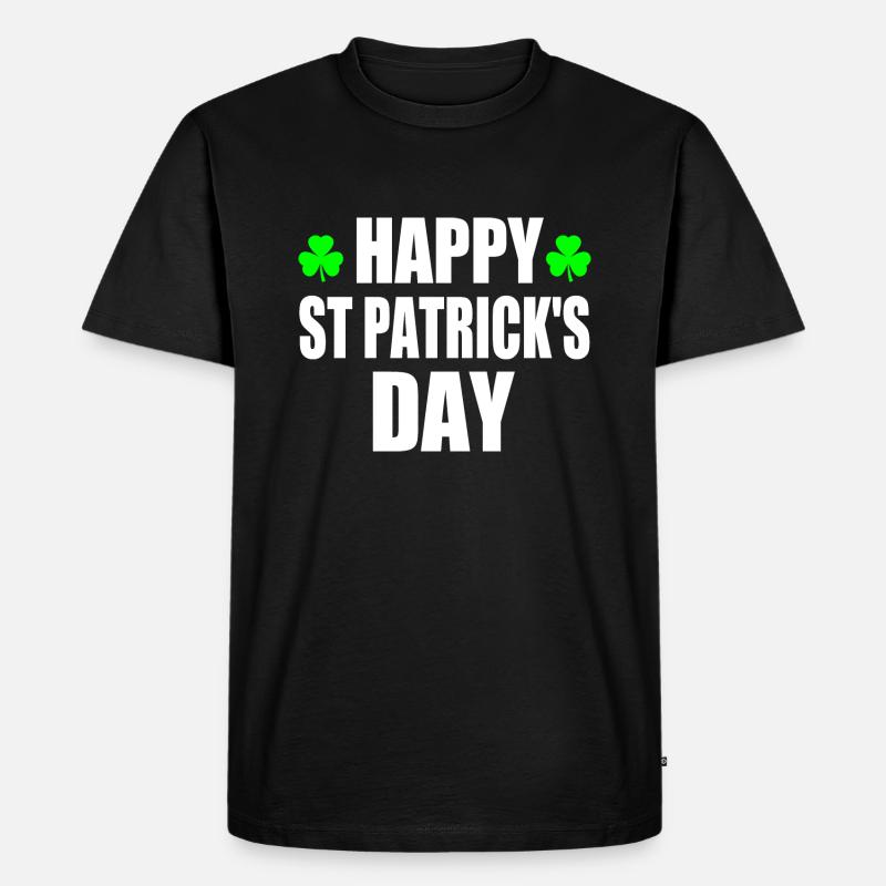 happy st patrick's day - Männer Premium Bio T-Shirt - Schwarz