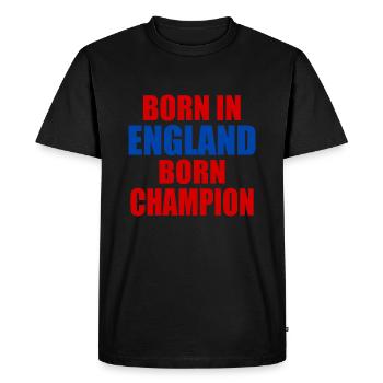 born in england born champion - angleterre - T-shirt Premium bio Homme - noir - Devant - Nico (187cm)