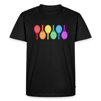 padel padeltennis paddle padel player rainbow - Men's Premium Organic T-Shirt - black - Front - Nico (187cm)