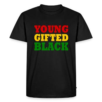 young gifted and black - T-shirt Premium bio Homme - noir - Devant - Nico (187cm)
