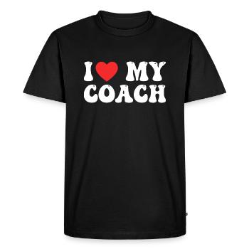 I love my coach - T-shirt Premium bio Homme - noir - Devant - Nico (187cm)
