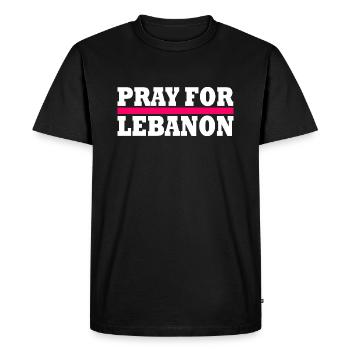 Pray for lebanon - T-shirt Premium bio Homme - noir - Devant - Nico (187cm)
