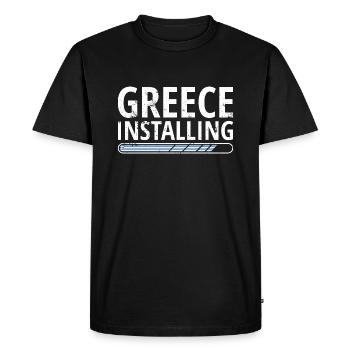 Drapeau grec Hellas Athènes drapeau grec - T-shirt Premium bio Homme - noir - Devant - Nico (187cm)