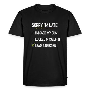 Licorne unicorn - T-shirt Premium bio Homme - noir - Devant - Nico (187cm)