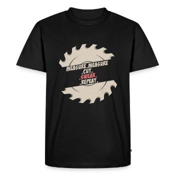 Mesure Coupe Jurer Répéter Charpentier - T-shirt Premium bio Homme - noir - Devant - Nico (187cm)
