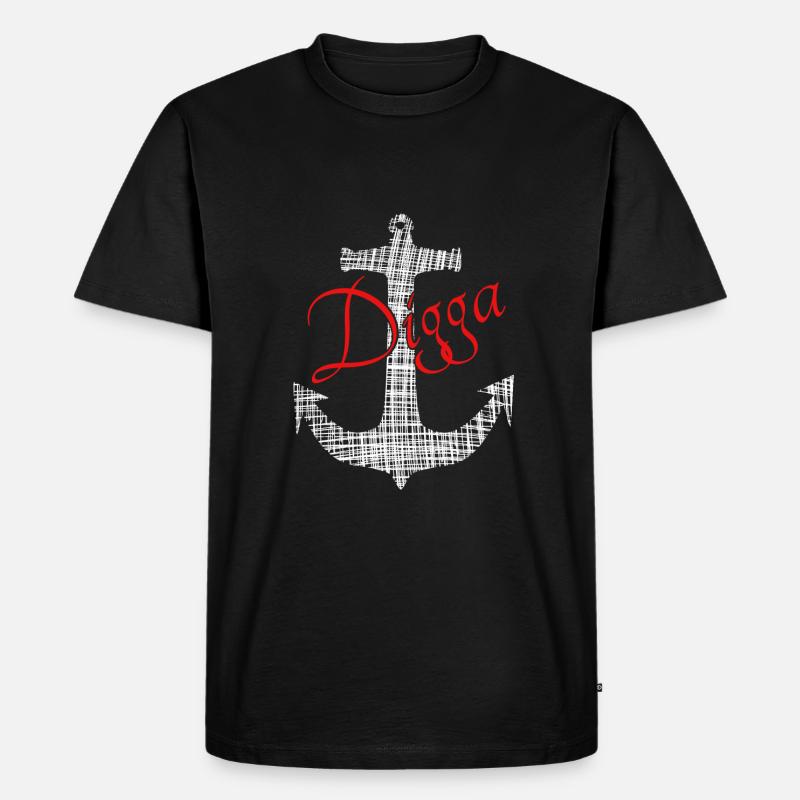 Anker Digga - Männer Premium Bio T-Shirt - Schwarz