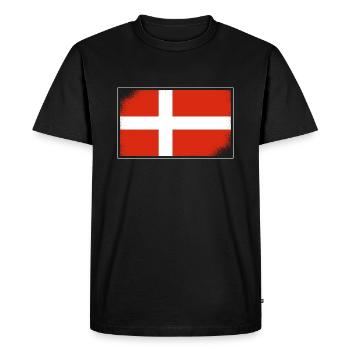 Drapeau du Danemark Scandinavie Drapeau du Danemark Voyage - T-shirt Premium bio Homme - noir - Devant - Nico (187cm)