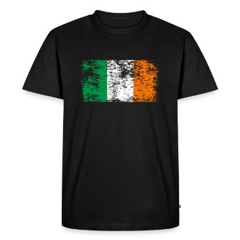 Ireland Flag Vintage Irish Flag Dublin - Men's Premium Organic T-Shirt - black - Front - Nico (187cm)