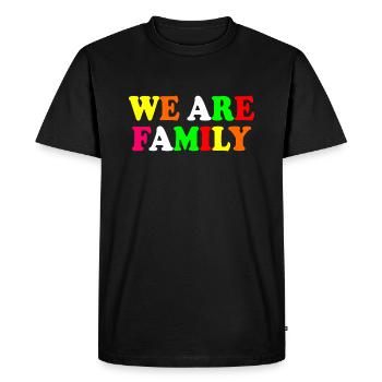 We are family - Men's Premium Organic T-Shirt - black - Front - Nico (187cm)