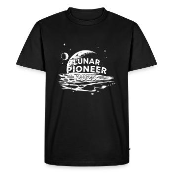 Pionnier lunaire 2025 - T-shirt Premium bio Homme - noir - Devant - Nico (187cm)