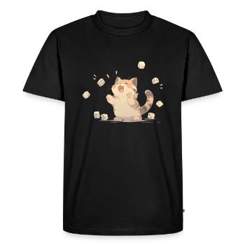Chat mignon jouant avec des cubes 4x4 - T-shirt Premium bio Homme - noir - Devant - Nico (187cm)