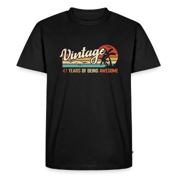 47 Ans Rétro Cadeau D'anniversaire Vintage 47 ans - T-shirt Premium bio Homme - noir - Devant - Nico (187cm)