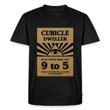 Cubicle Dweller | Funny Office Humour - Men's Premium Organic T-Shirt - black - Front - Nico (187cm)
