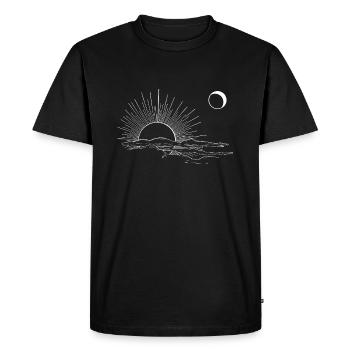 Soleil levant Lune jour et nuit - T-shirt Premium bio Homme - noir - Devant - Nico (187cm)