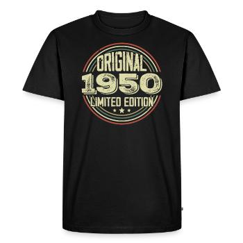 1950 Birthday Parties, A Legendary Vintage - Men's Premium Organic T-Shirt - black - Front - Nico (187cm)