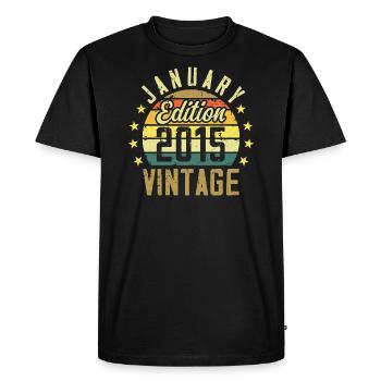 Légendes Sont Nés En Janvier 2015 - Janvier 2015 - T-shirt Premium bio Homme - noir - Devant - Nico (187cm)