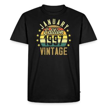 Légendes Sont Nés En Janvier 1997 - Janvier 1997 - T-shirt Premium bio Homme - noir - Devant - Nico (187cm)