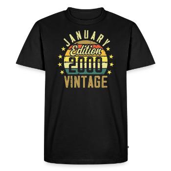 Legends were born in January 2000 - January 2000 - Men's Premium Organic T-Shirt - black - Front - Nico (187cm)