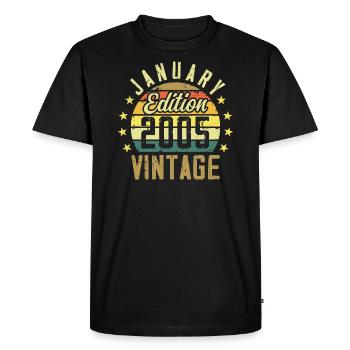 Légendes Sont Nés En Janvier 2005 - Janvier 2005 - T-shirt Premium bio Homme - noir - Devant - Nico (187cm)