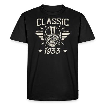Vintage Classic Birthday Gift Born in 1933 - Men's Premium Organic T-Shirt - black - Front - Nico (187cm)