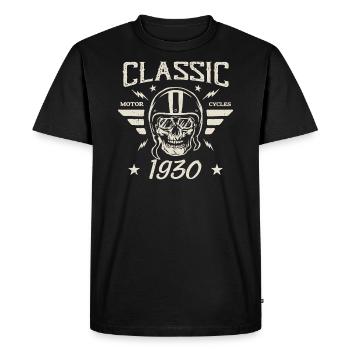 Vintage Classic Birthday Gift Born in 1930 - Men's Premium Organic T-Shirt - black - Front - Nico (187cm)