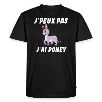 Poney - Cheval - Poney club - T-shirt Premium bio Homme - noir - Devant - Nico (187cm)