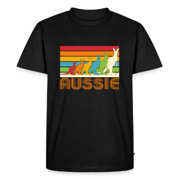 Kangourous australiens - T-shirt Premium bio Homme - noir - Devant - Nico (187cm)
